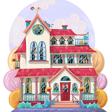 Artwork thumbnail, Colorful cartoon house illustration by creaschon
