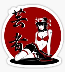 Geisha Pinup Height Sticker