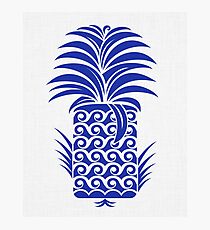 Indigo Tiki Pineapple Photographic Print