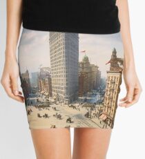 Flat Iron in New York City, ca 1903 colorized Mini Skirt