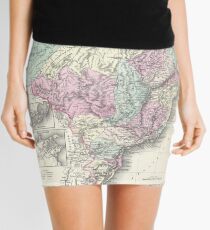 Vintage Map of Brazil (1855) Mini Skirt