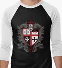 Tempelritter Kreuz Schild T-Shirt Baseballshirt für Männer