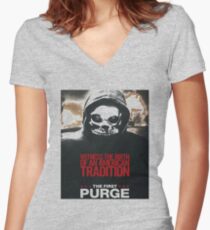 The First Purge An American Old Tradition Women's Fitted V-Neck T-Shirt
