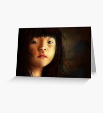 "Quiet" - Emotive Digital Portrait Painting Greeting Card