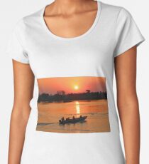 Sonnenuntergang bei den Victoria Falls Premium Rundhals-Shirt