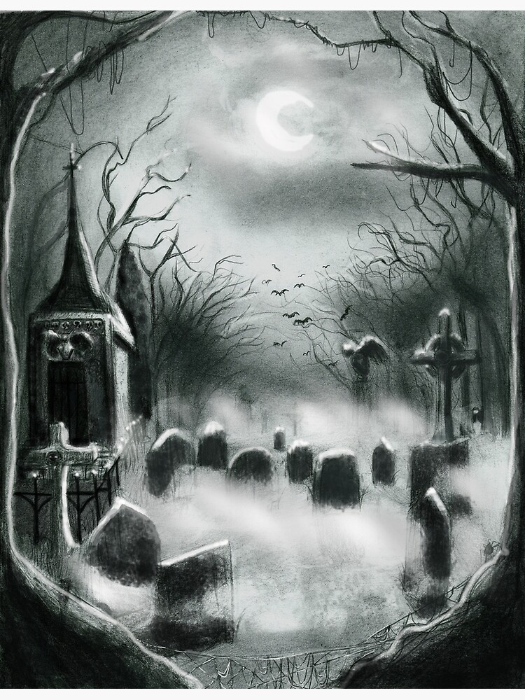 "Creepy Graveyard" Metal Print by AstralEthera Redbubble