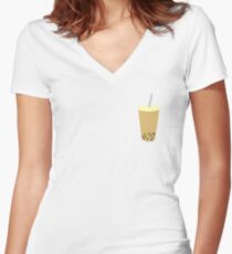 bubble tea Women's Fitted V-Neck T-Shirt