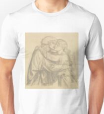 The Blessed Damozel - Study of Two Lovers Embracing by Dante Gabriel Rossetti Unisex T-Shirt