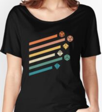 Retro Rainbow Polyhedral Dice Set Colors Tabletop RPG Relaxed Fit T-Shirt