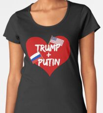 Trump and Putin Friendship Heart Women's Premium T-Shirt