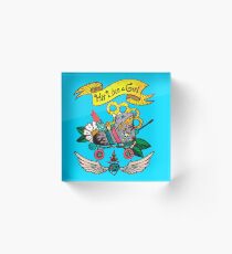 Hit Like A Girl ( Tough Girl Roller Derby ) Acrylic Block