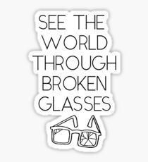 Broken Glasses World Sticker