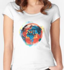 FIFA 2018 world cup Russia soccer ball Women's Fitted Scoop T-Shirt