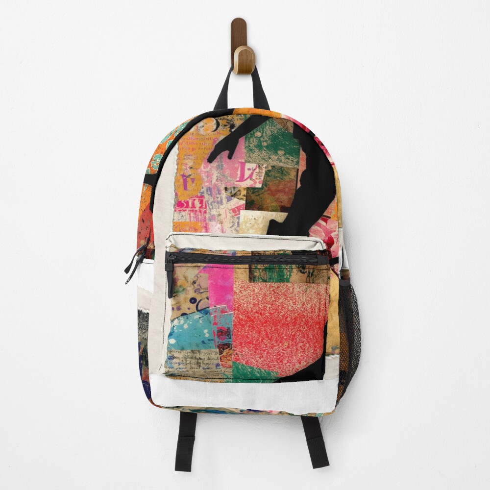 Skateboard Street Art Collage Silhouette Urban Design on a backpack