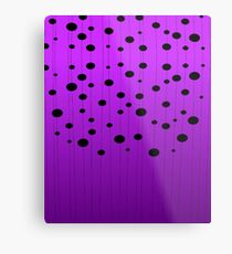 Black ovals, dots on strings purple pattern Metal Print