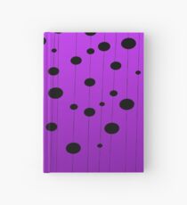 Black ovals, dots on strings purple pattern Hardcover Journal