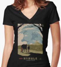 Visit Hyrule Women's Fitted V-Neck T-Shirt