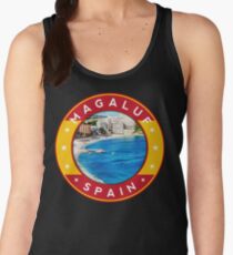 Magaluf Spain, tshirt, red bg Women's Tank Top