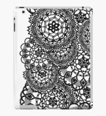 Delicate knitted lace of round doilies, seamless pattern iPad Case/Skin