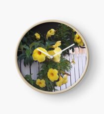 yellow flowers on the gatedoor Clock