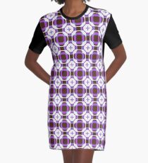 sixties square fashion retro shapes seamless colorful repeat pattern Graphic T-Shirt Dress