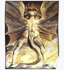 HD Der große rote Drache (Rev 12) (Serie - Nummer 2 von 4) von William Blake HIGH DEFINITION (Originalfarben) Poster