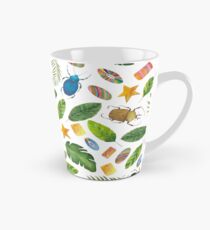 Summer mood. Bugs&Beads collection. Bright watercolor tropic bugs with leaves and beads Tall Mug