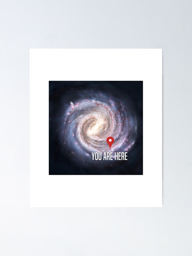 You Are Here Universe Solar System Outer Space Galaxy Poster