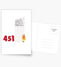 Fahrenheit 451, burning words Postcards