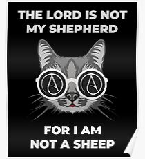 Lustige atheistische Katze Poster