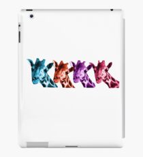 Giraffe Funny Color Heads Shirt iPad Case/Skin
