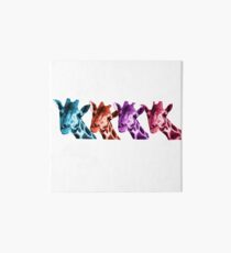 Giraffe Funny Color Heads Shirt Art Board