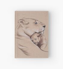 "A Mother's Pride" Löwin und Cub Original-Bleistiftzeichnung. Notizbuch