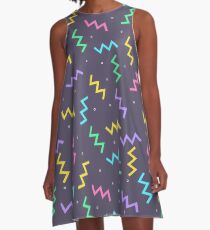 Electric Zig Zag Pattern A-Line Dress