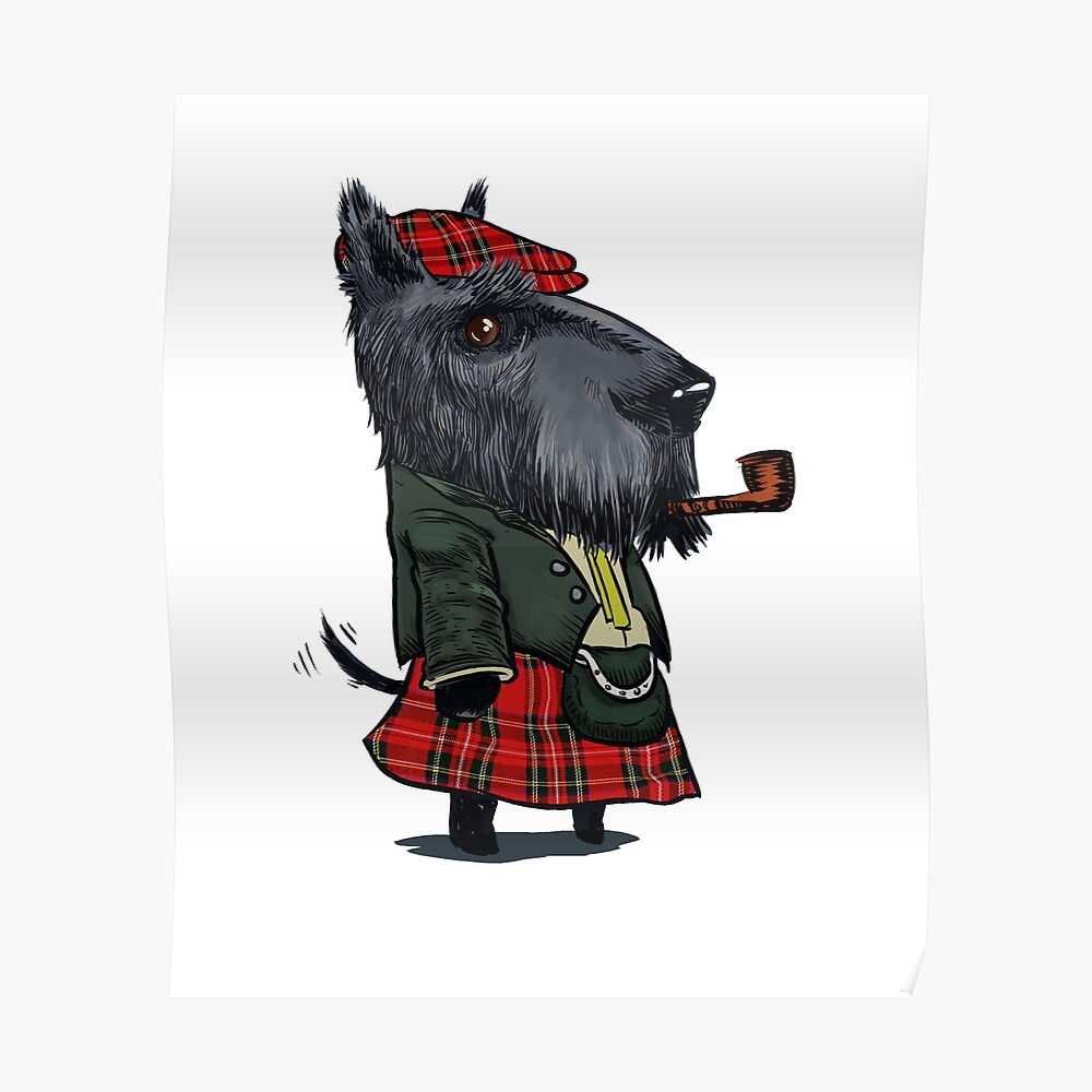 "Scottish Terrier wearing Kilt" Poster by dogeatdoug Redbubble