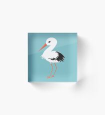 Cute stork vector Acrylic Block