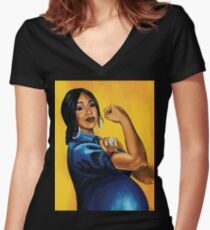 Cardi B! Moneybags and Motherhood Women's Fitted V-Neck T-Shirt