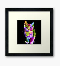 Neon Kitty Framed Print