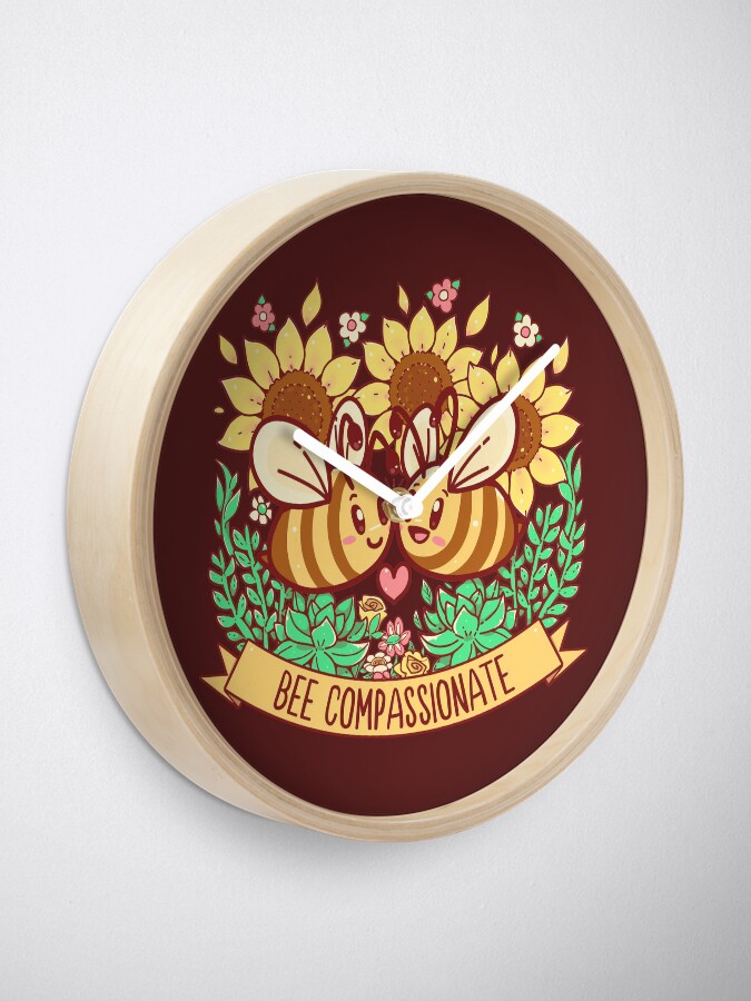 Alternate view of Bee Compassionate - Save the Bees Clock