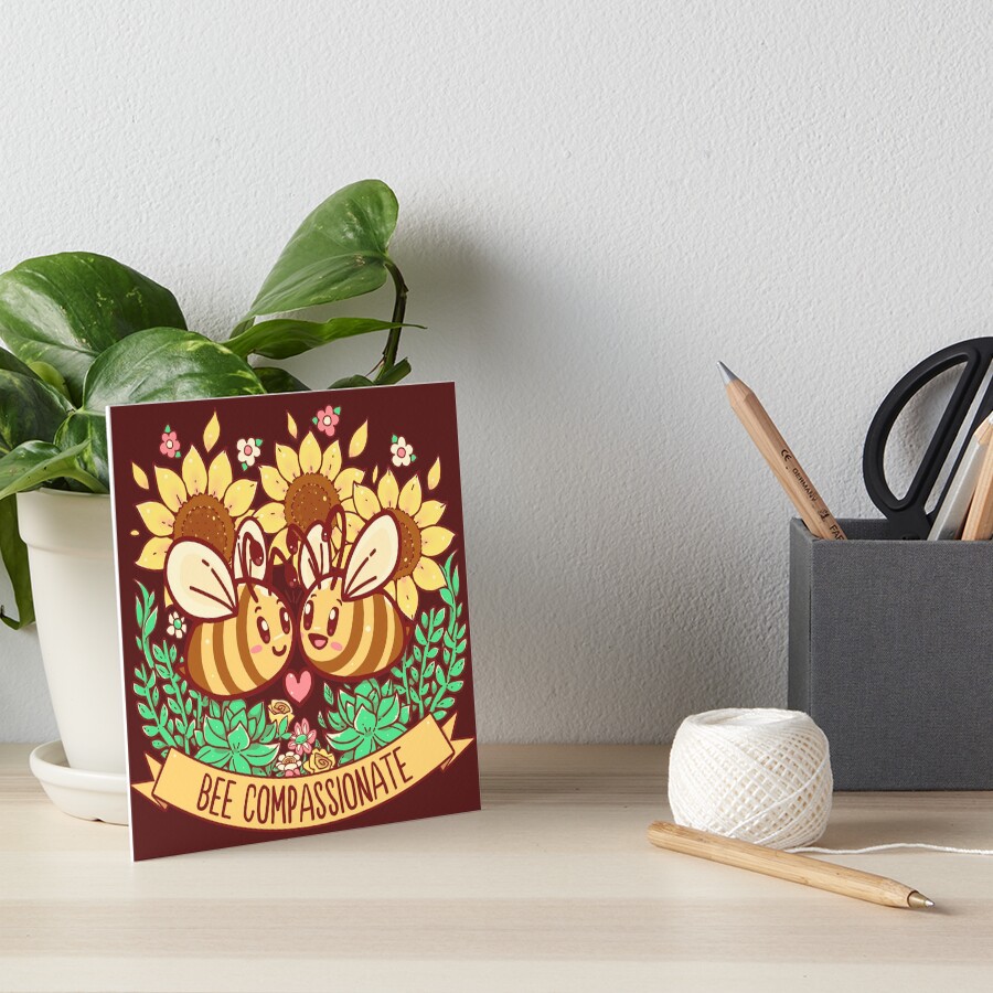 Bee Compassionate - Save the Bees Art Board Print
