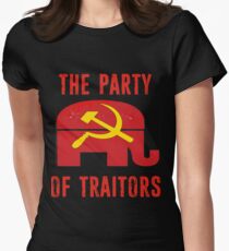 Republicans Party of Traitors Red Elephant Hammer and Sickle Russia Women's Fitted T-Shirt