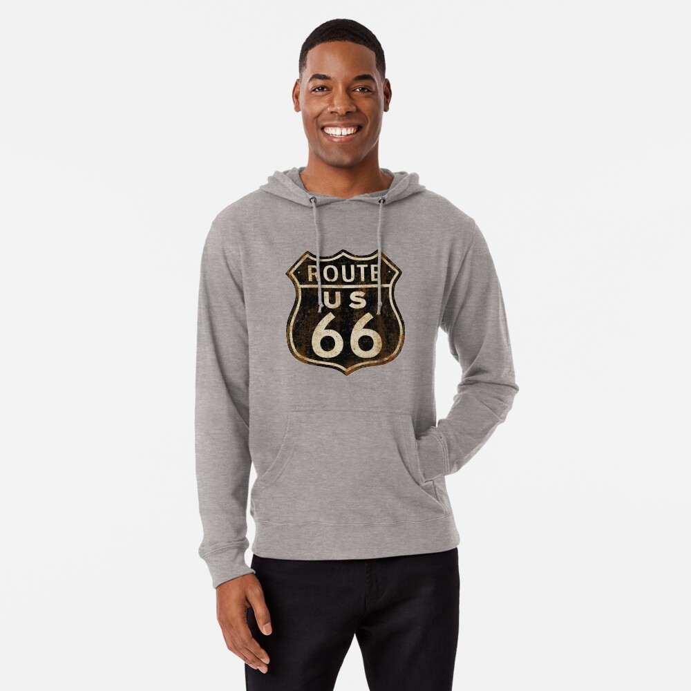 Hoodie Shirt Men/'s Sleeveless Route 66 Gray Zip Front M Medium L Large NWT NEW