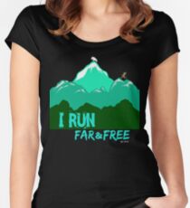 I Run Far & Free - Long Hair Runner Women's Fitted Scoop T-Shirt