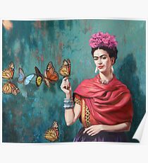 Butterfly and Frida Kahlo Poster