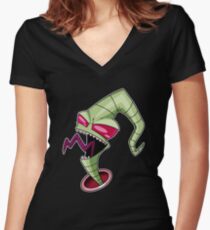 Earthworm Zim Women's Fitted V-Neck T-Shirt