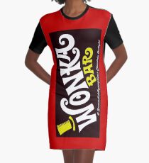 Willy Wonka Chocolate Bar Graphic T-Shirt Dress
