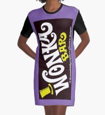 Willy Wonka Chocolate Bar Graphic T-Shirt Dress
