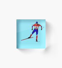 Cross-country skiing Acrylic Block