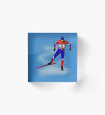Cross-country skiing Acrylic Block