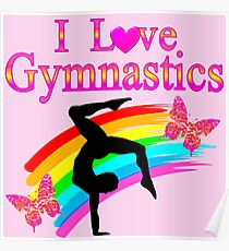 PINK I LOVE GYMNASTICS DESIGN Poster